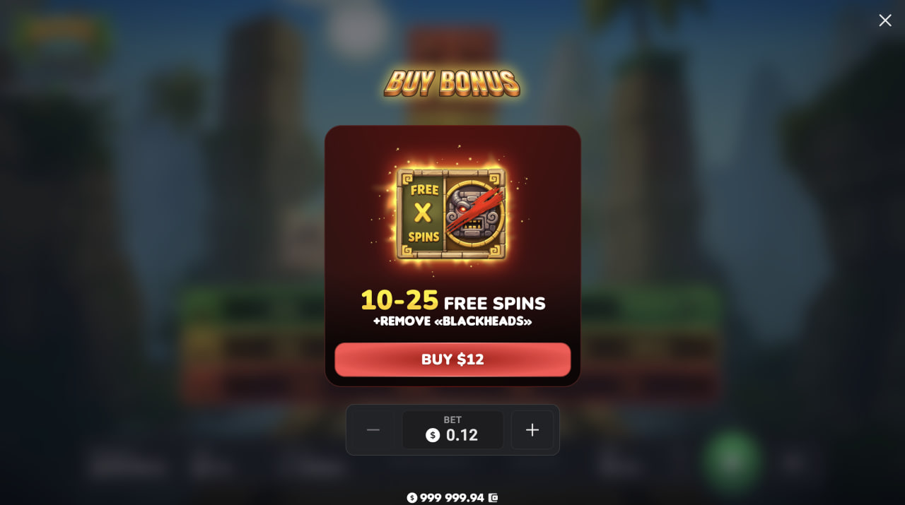 Aztec Totem kasyno bonus hazard kod promocyjny – okno Bonus Buy z 10–25 Free Spins