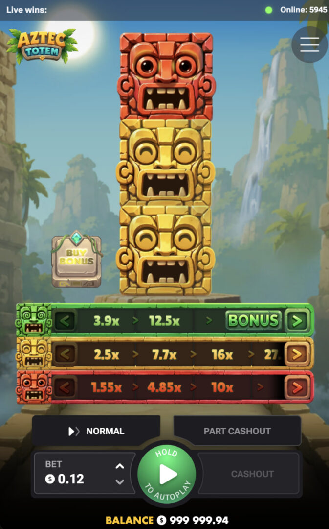 Aztec Totem aplikacja prawdziwe pieniądze rejestracja oszustwo – pionowy ekran gry na telefonie
